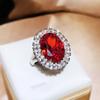 Shiny Round Shape Red Zircon Women's for Ring High-quality Party Ring Luxury Ring Diamond Ring Couple Rings Engagement Ring High Quality Jewelry