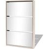 VidaXL Shoe Cabinet 3 Shelves Mirror 63 X 17 X 102.5 Cm Oak