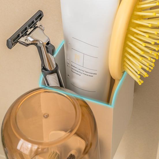 Настенный держатель зубных щеток с двойным зажимом Без перфоратора Вентилируемый дренажный влагостойкий держатель зубных щеток