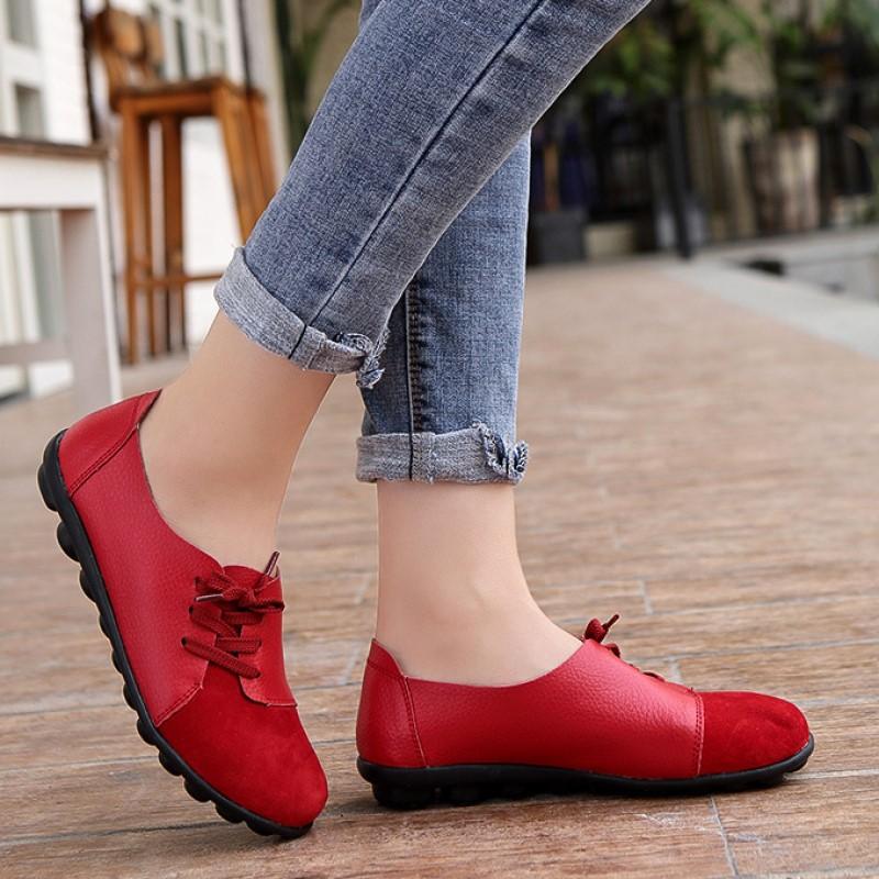 Женская обувь большого размера. Повседневная женская обувь на одинарной платформе. Туфли-бобы с низким верхом и шнуровкой.