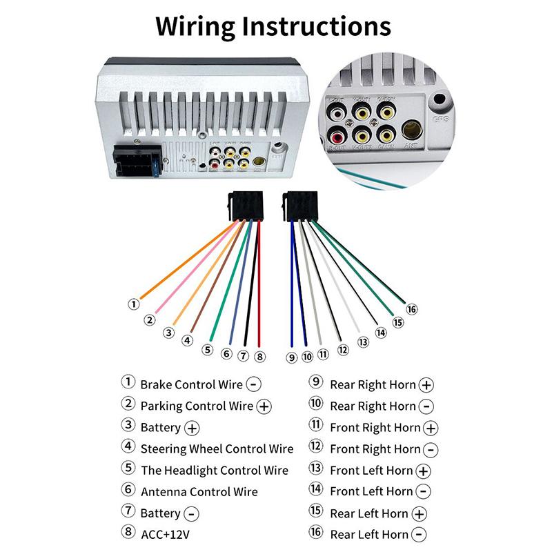 Автомобильный радиоприемник 1/2 Din Bluetooth HD 7 "Сенсорный экран Стерео 12 В Мультимедиа FM ISO Питание Aux Вход Bluetooth USB Зеркальная связь с камерой/без камеры