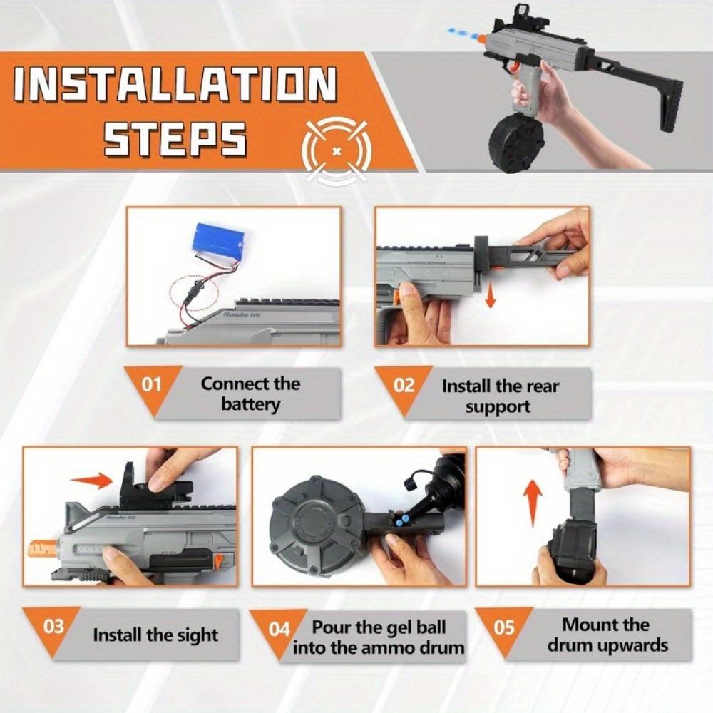 Игрушечный гелевый пистолет, детский пистолет с мягкой пулей, подходит для 14 мальчиков, девочек и взрослых, игра на открытом воздухе, искусственный пистолет, игрушечный пистолет, оснащенный батареей