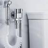 G1/2 Three-way Filling Angle Valve Wall Mount One Into Two Out Water Controller Toilet Bidet Cleaning Sprayer Accessories