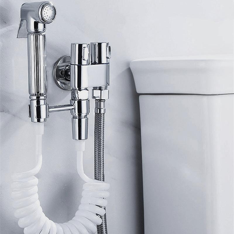 G1/2 Three-way Filling Angle Valve Wall Mount One Into Two Out Water Controller Toilet Bidet Cleaning Sprayer Accessories