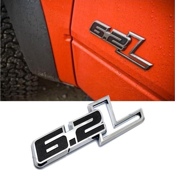 2pcs/lot 3D ABS 6.2L Emblem Badge Car Side Fender NamePlate Stickers