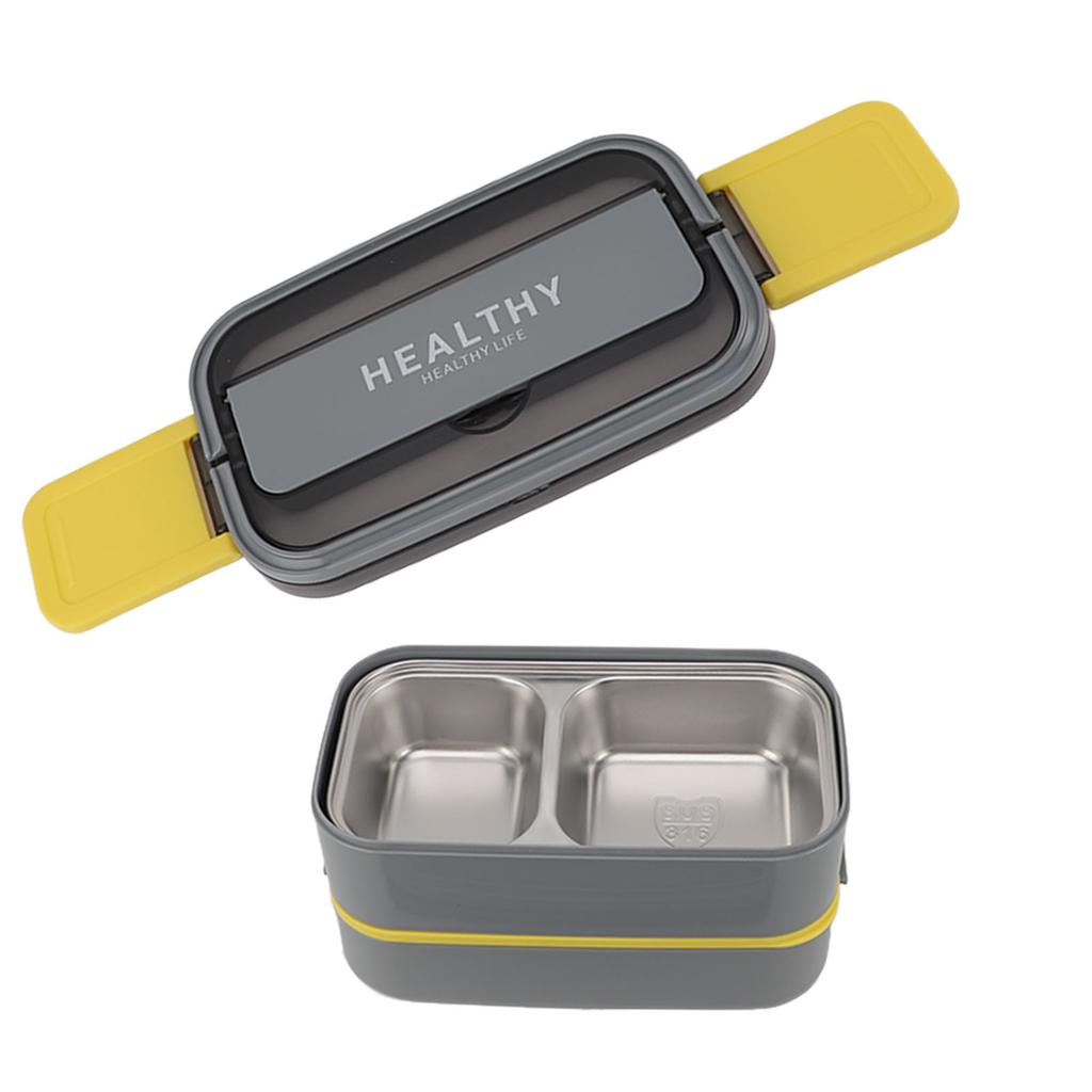 Двухслойный Bento Box 316 из нержавеющей стали с отсеком, портативный ланч-бокс со столовыми приборами для работы