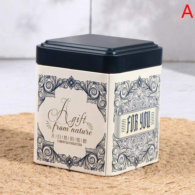 Запечатанная коробка для чая, кухонный контейнер для хранения, жестяная банка, квадратная банка, железо для конфет, винтажный