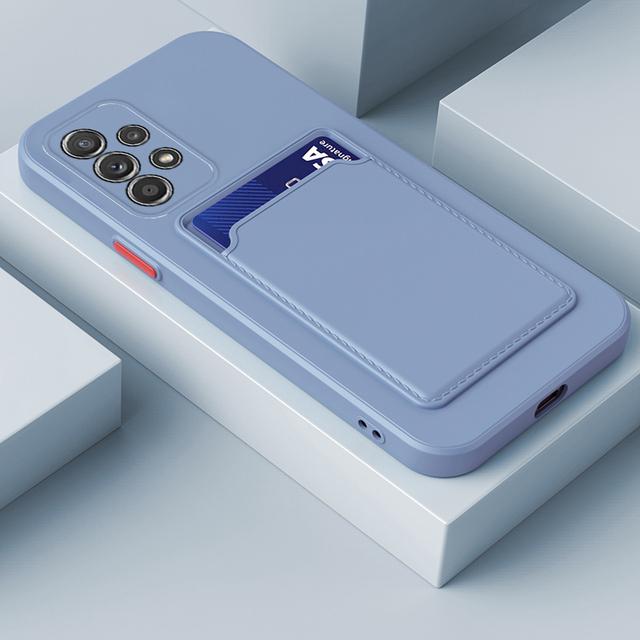 Чехол-держатель для карт из жидкого силикона для Samsung Galaxy A54 A53 A34 A14 A73 A33 A23 A13 A72 A52 A32 A22 A12 A91 A71, противоударный чехол