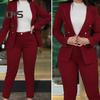 2 шт./комплект женский формальный пиджак брюки комплект с длинными рукавами двойные пуговицы узкий кардиган талия куртка средней длины прямые брюки с высокой талией формальный деловой