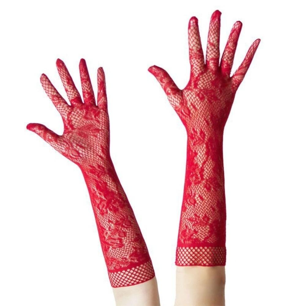 New Elegant Lace Mesh Gloves Ultra-thin Elasticity Long Gloves Sunscreen Gloves Summer