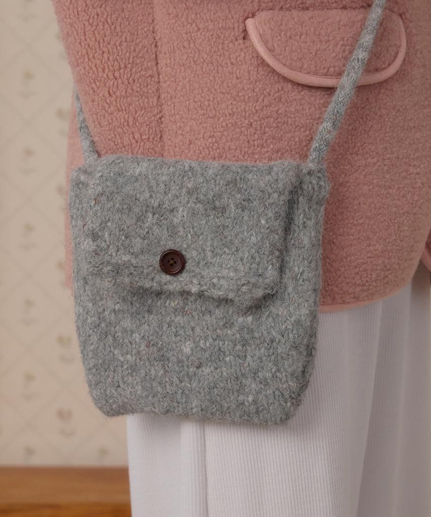 Розовый Ананас Warmy Knit Сумка-кросс_Серый