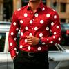 Мужская рубашка в горошек с длинным рукавом, приталенная, для стиля business casual, модный топ для активного отдыха