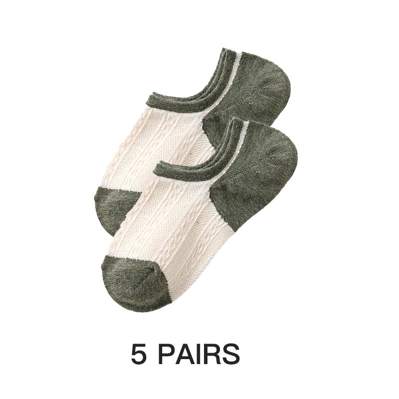 5 пар летних женских носков в стиле ретро ярких цветов, хлопковые повседневные сетчатые милые короткие невидимые носки, размер ЕС 35-39