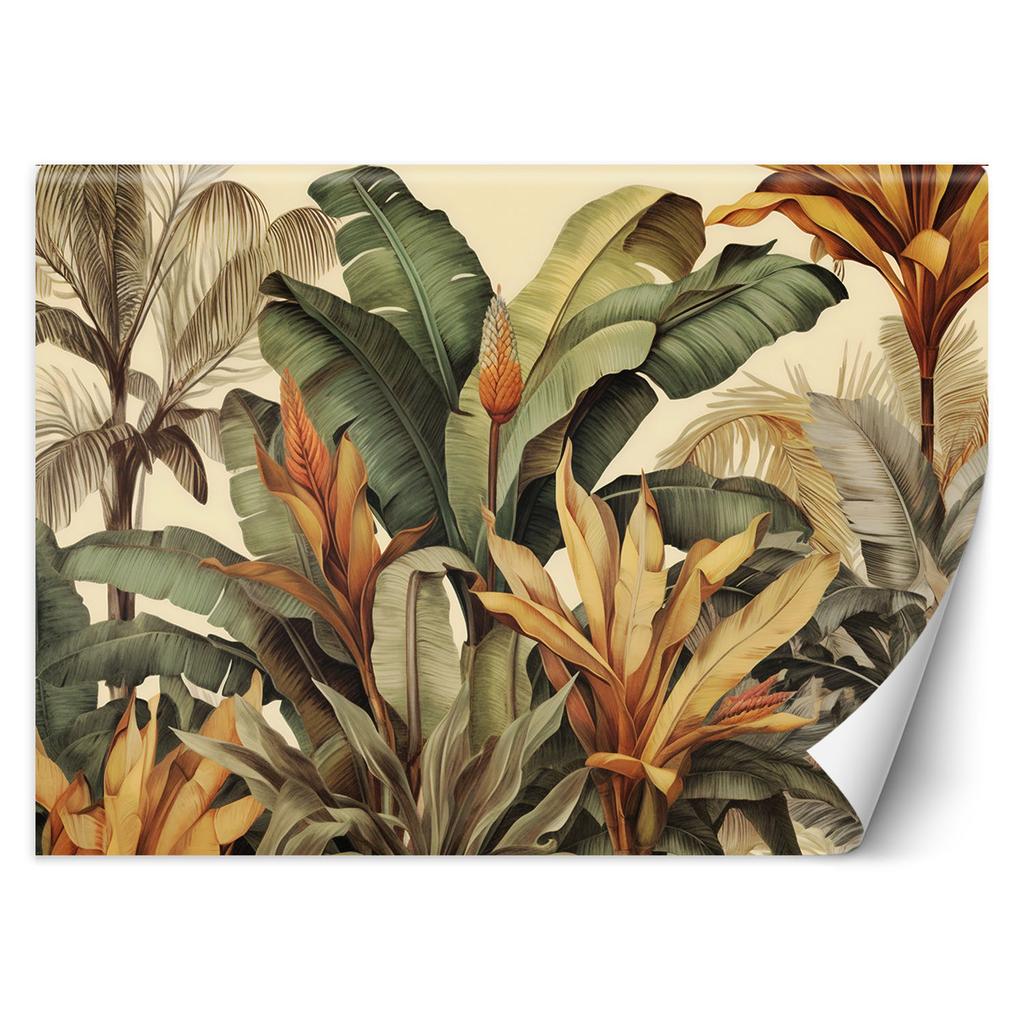 Wallpaper Banana Leaves In Sepia