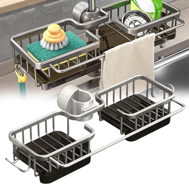 Кухонная раковина из нержавеющей стали, сушилка для губки, держатель для крана, вешалка для полотенец, полка-органайзер, кухонные принадлежности, держатель для слива раковины