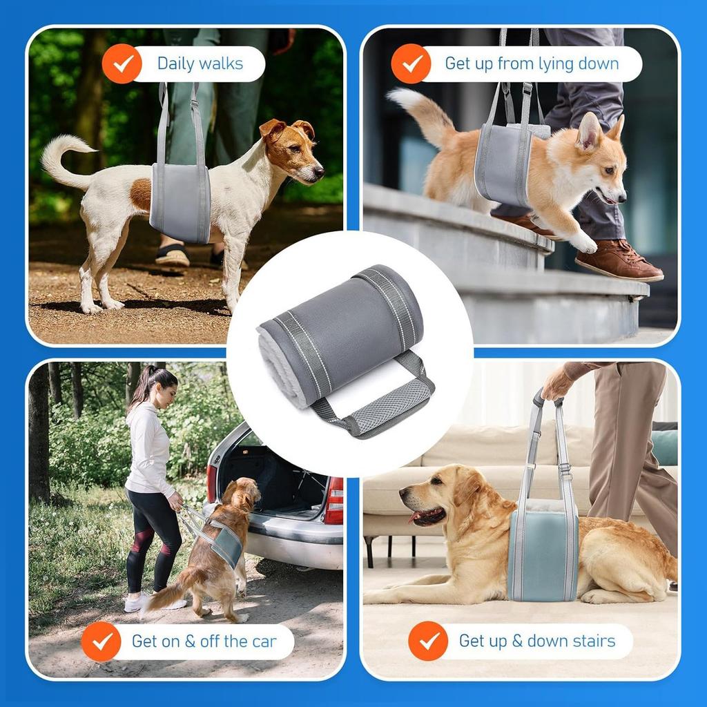 Fashionable New Cotton Rear Leg Aid Belt Pet Harnesses for Elderly Disabled Dogs Assists Stairs Climbing Rehabilitation Exercise