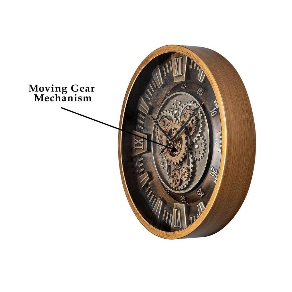 Svelte Seconds Роскошные дизайнерские аналоговые настенные часы|Стальной корпус|с движущимся зубчатым механизмом|(Диаметр -18 дюймов)|Бесшумная технология плавного хода|