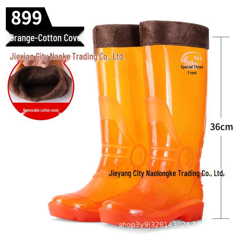 Мужские высокие резиновые дождевые ботинки песочного цвета, быстросохнущие - Водонепроницаемые, Нескользящие, Без сетки