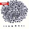 Набор из 1000 шт. разных черных липких глаз - Глаза - Разные размеры (4 мм до 12 мм) с клеем для поделок и проектов «сделай сам»