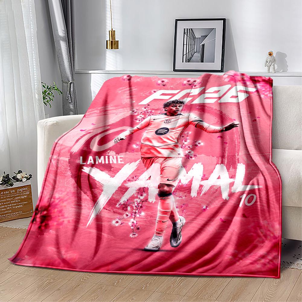 Lamine Yamal's Future Football Blanket Ultra-Soft Great for Bed Office Chair Office for All Seasons Playful Design Birthday Christmas Gift Blanket