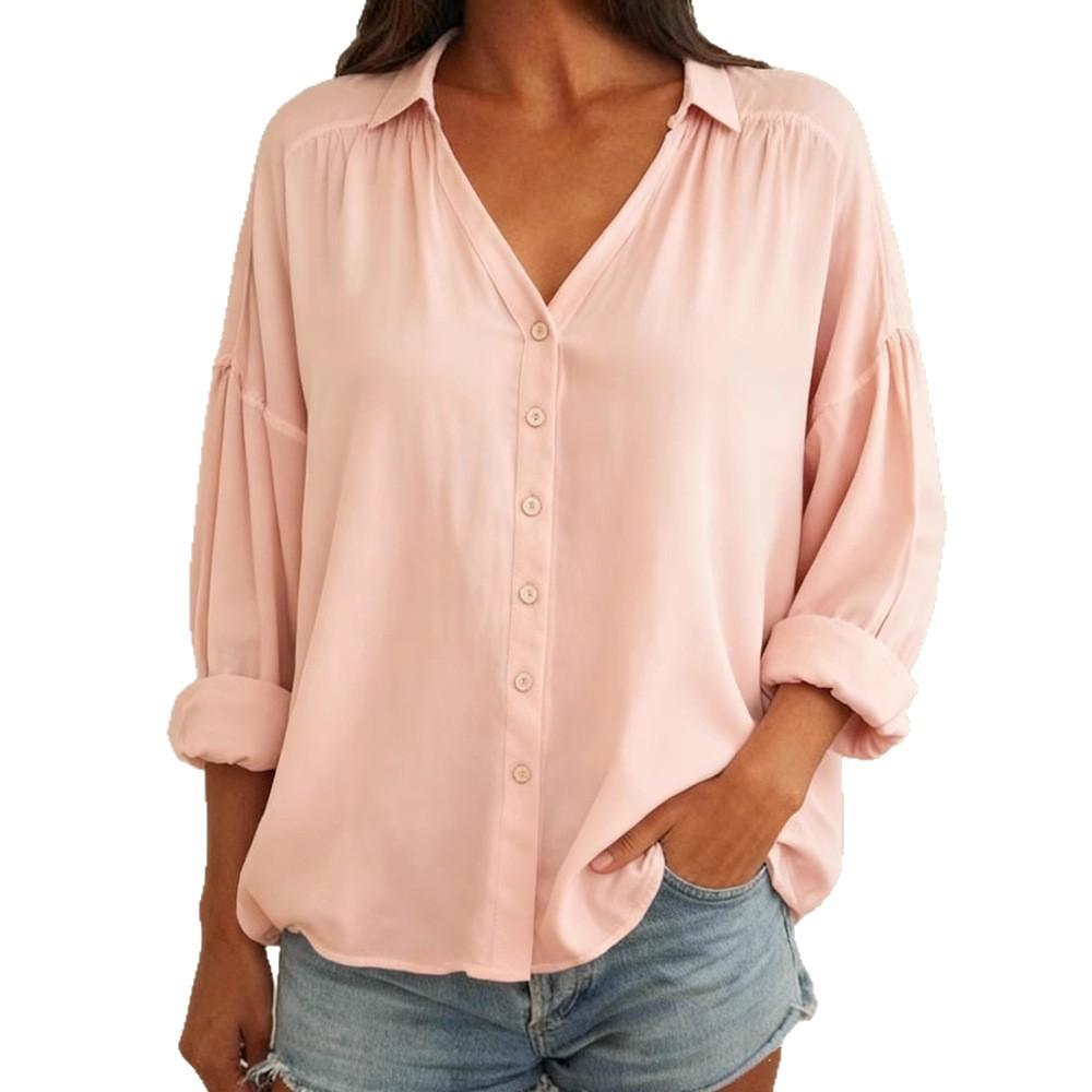 2025 Новая женская повседневная рубашка с воротником, длинным рукавом, обычный кардиган, многоцветная женская рубашка