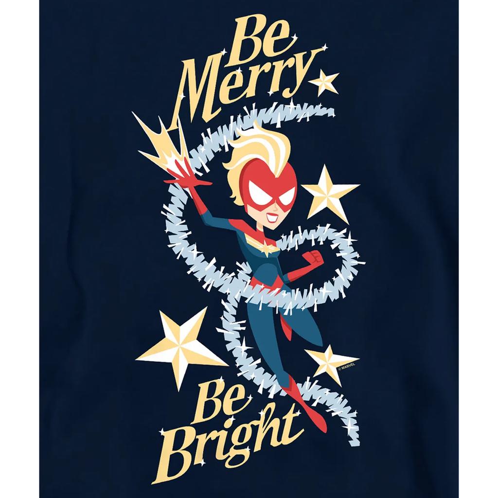 Captain Marvel Childrens/Kids Be Merry Be Bright Pull Over Hoodie
