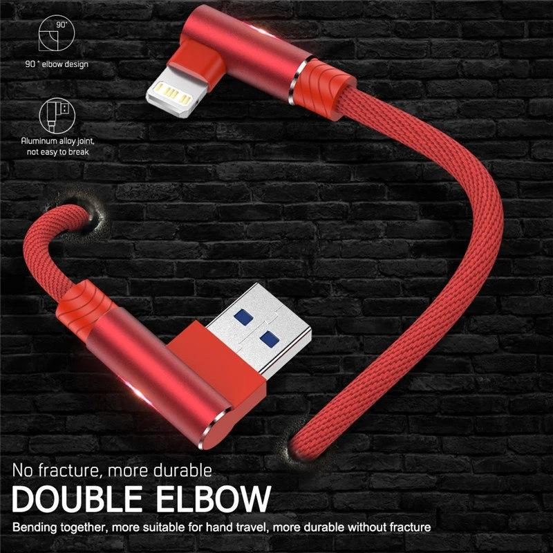USB-кабель для быстрой зарядки, 90 градусов, для iPhone 11, 12, 13 Pro Max SE 2, 6, 6s, 7, 8 Plus X XR, шнур для передачи данных iPad Origin, длинный провод, 3 м