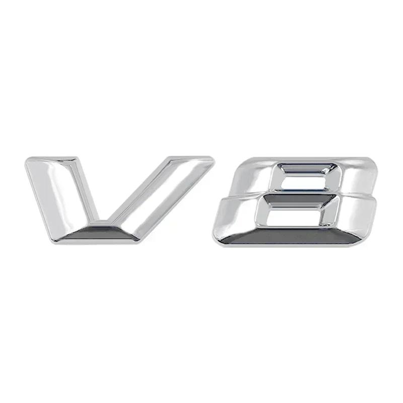 FCUI6 3D Chrome Black V8 Logo Letters Car Fender Emblem Badge Sticker For Mercedes Benz AMG GL ML SL 500 220 C63 S500 V8 Accessories