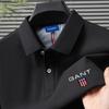 Summer Men's New Embroidery Solid Color Pure Cotton Loose Business Casual Polo Shirt