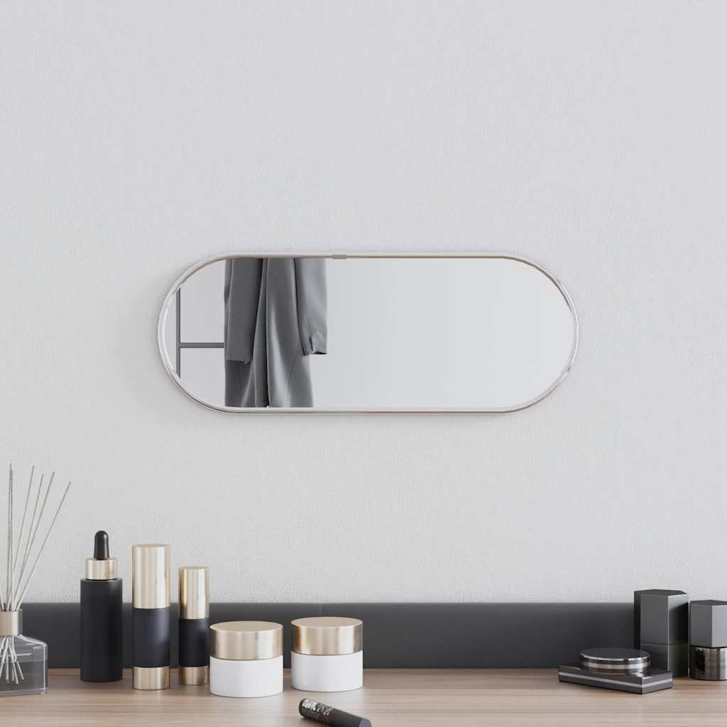 Wall Mirror Silver 40 x 15 cm Oval