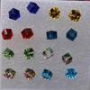 Корейские серьги-кубики из стеклянного хрусталя 6 мм, разноцветные, 8 пар