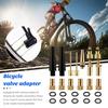 25Pcs/Set Bike Valve Adapter with Rubber Seal Inflator Needles American To British French Nozzles Universal Bicycle Pump Air Compressor Valve
