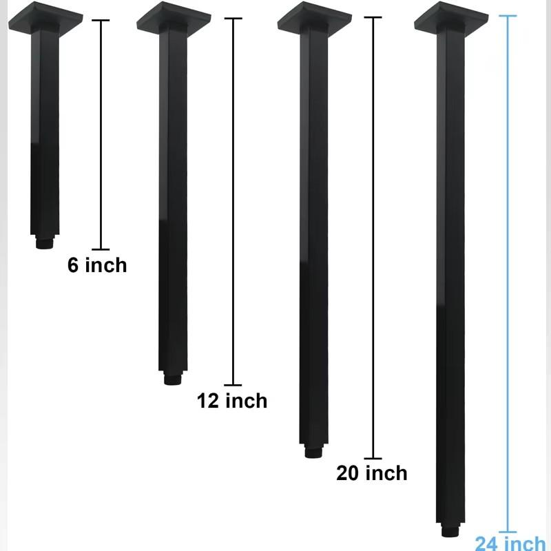 Stainless steel eco-friendly bathroom ceiling mounted square shower arm spray fixed shower head sprinkler arm