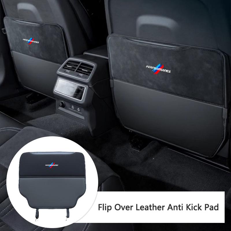 Suede Car Seat Back Protection Mat Prevent Dirty Anti Kick Pad For BMW M F10 F20 E83 E90 E92 E93 X1X5 X6 F30 G03 E43 E53 E63 E84