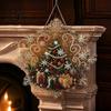 Festive Wall Hanging Ornament Christmas Faux Pearl Painting Suncatcher Kit Acrylic Snowflake Shaped Board with Lace Crystal Beading Craft Set