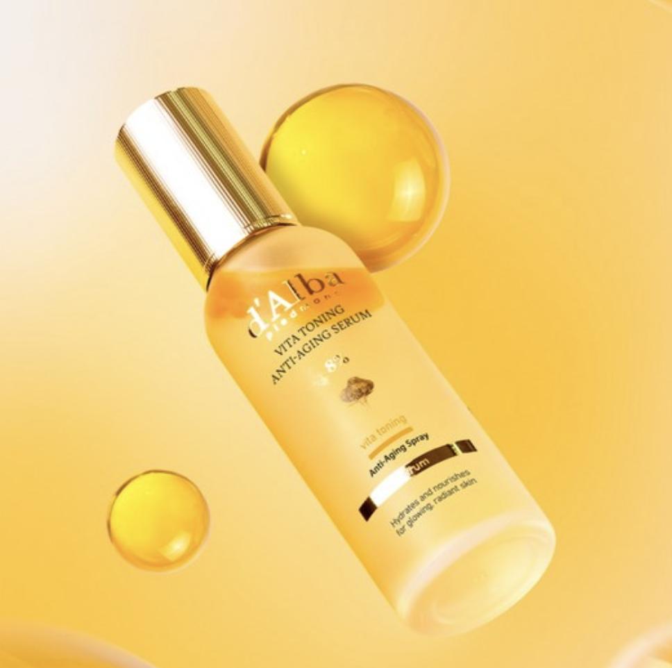 d'Alba Vita Toning Anti-Aging Spray Serum 8% Brightening & Firming 70ml Facial Mist Vegan Skincare