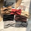 Elastic Hair Accessories Women'S New Knitted Thread Twist Turban Bandage Solid Wide Knitted Knotted Yoga Hair Band Yoga Headband