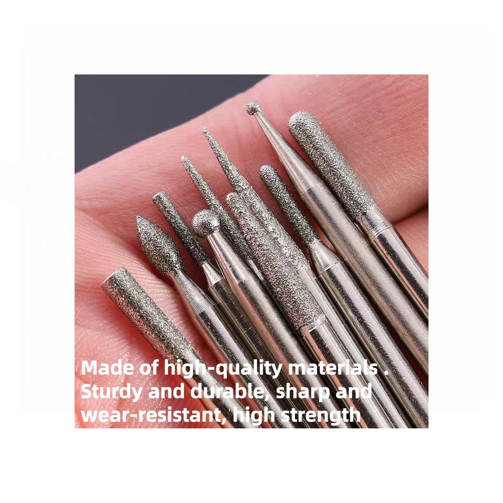 30pcs 3.0mm Mini Drill Bits Diamond Burs Grinding Wheel Abrasive Shank To Make Delicate Engravings On Wood Jewelers Metals Plastics Tiles