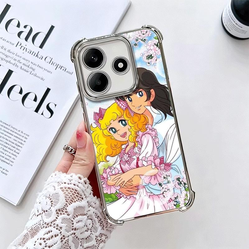 Candy 90s Cartoon Plating Phone Case For Xiaomi Redmi Note 14 15 Pro Plus 13 12 11 11S 11T 10 9S 9 5G Anti-Fall Airabag Cover