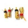 Gold Plated Brass Speaker Binding Post Spring Loaded Press Clip Terminal Connectors For AMP Hifi Audio Cable Amplifier Subwoofer