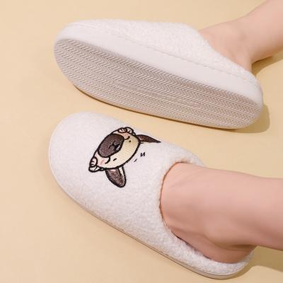 Новый удобный домашний милый мультяшный храпящий пес зимние хлопковые тапочки мужские и женские парные толстоподошвенные теплые хлопковые тапочки