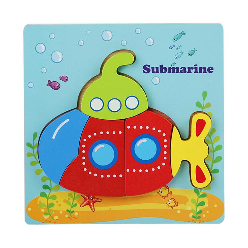 Children's 3D Wooden Animal Puzzle Board - Educational Toy for Early Learning
