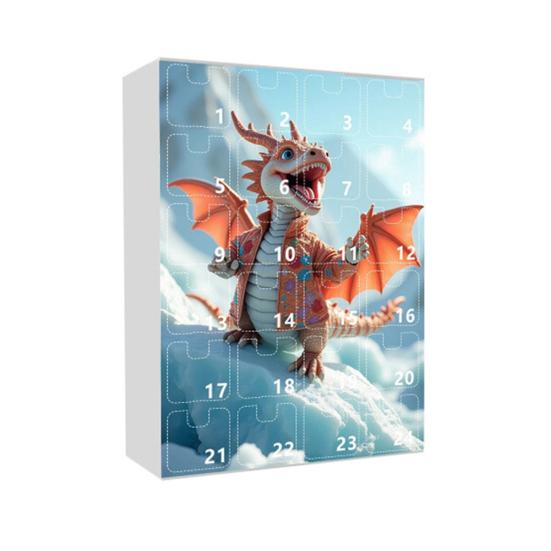 Рождественский Адвент-календарь 24 акриловые елочные игрушки Подвеска-динозавр Праздничные шармы для сумки Креативный декор для обратного отсчета для дома Праздничная вечеринка