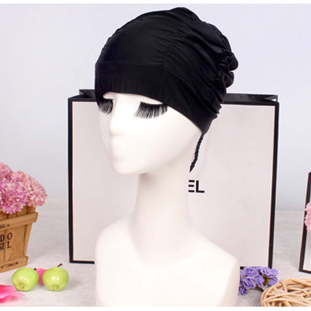 Large Long Hair Free Size Elastic Fabric Bathing Ear Protect Swimming Caps Diving Hat Swim Pool Hat