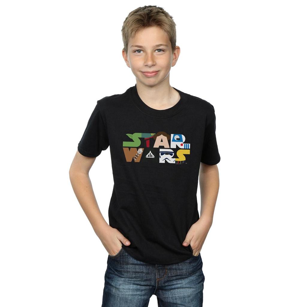 STAR WARS Футболка с логотипом персонажа для мальчиков