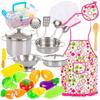 Coffret Petit Chef 24 Pièces: Casseroles Métal, Légumes À Scratch, Tablier Et Toque - Kinderplay (KP1570)