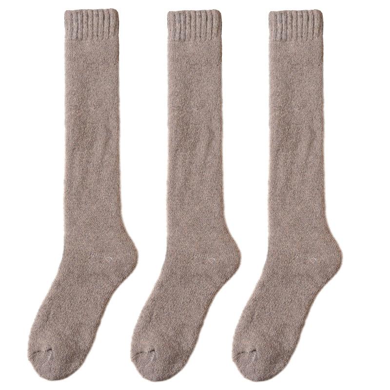 3 пары зимних толстых теплых мужских шерстяных носков до колена, мужские носки из мериносовой телячьей шерсти, повседневные кашемировые махровые носки, модные мужские чулки