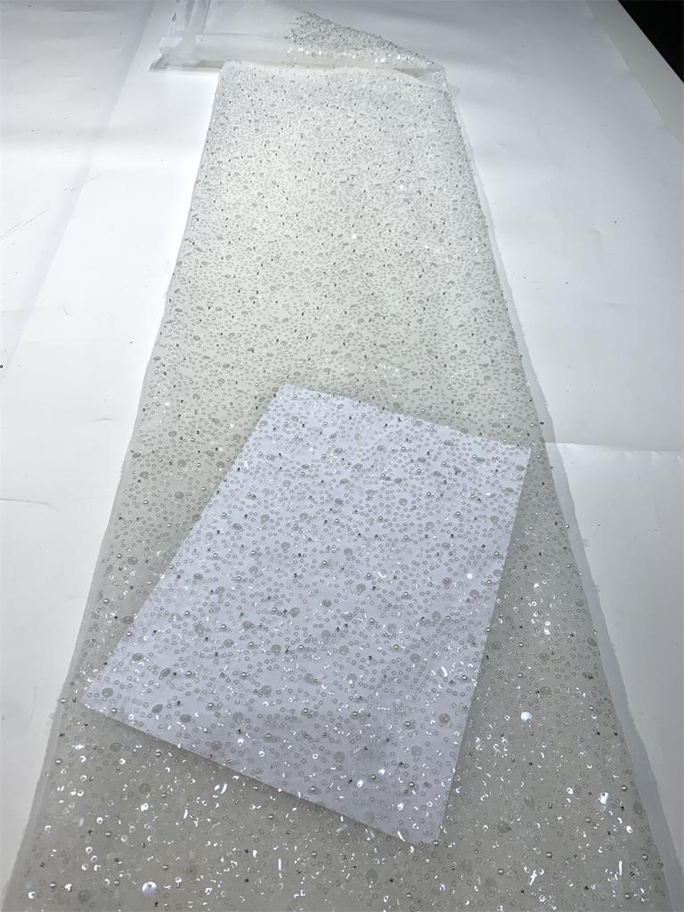 Роскошное французское сетчатое кружево с бисером Ткань 2025 Высокое качество Африканское Нигерийское Кружево с пайетками Кружево для женских свадебных платьев для вечеринок Шитье