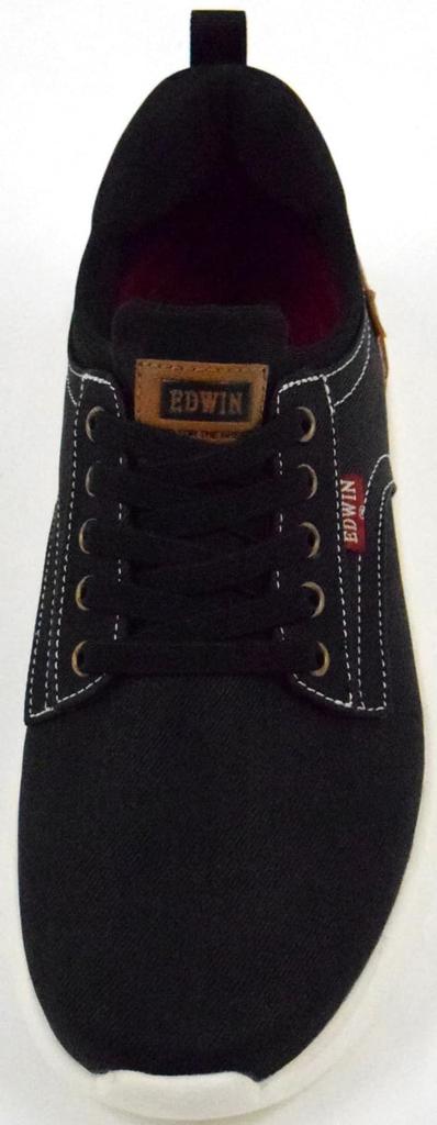 Широкие пушистые см 3E [Edwin] Кроссовки, Стильные, Простые, Повседневные, Легкие, 3, Амортизирующие, Эластичные, Мужские, Черные, 25.0