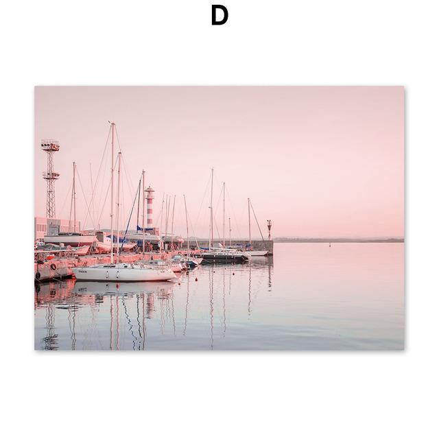 Romantic Sunset Landscape Painting Ferris Wheel Posters for Home Design Modern Decoration for Living Room Frameless Art Prints No Frame
